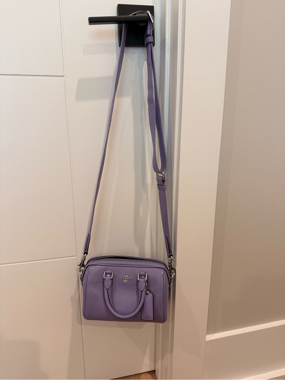 Coach Lavender Pebbled Leather Mini Bowling Bag - Picture 2 of 4